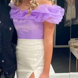 Purple off the shoulder Top by Ashley Lauren